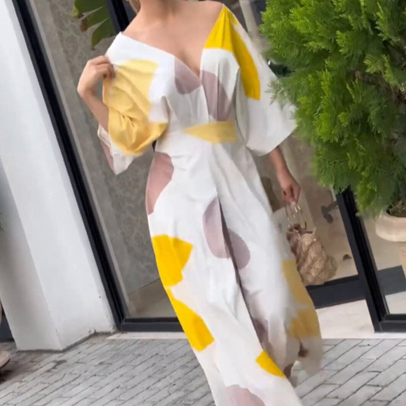 Women's V-Neck High-Waisted Dress - billycorck.com