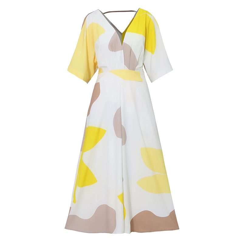 Women's V-Neck High-Waisted Dress - billycorck.com