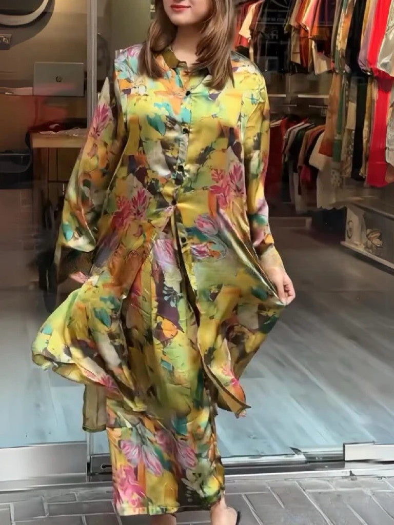 Women's Flowy Shirt Dress 2 Piece Set by billycorck.com
