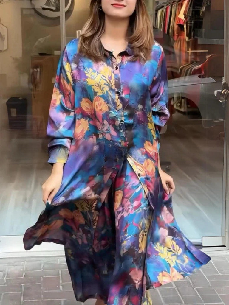 Women's Flowy Shirt Dress 2 Piece Set by billycorck.com
