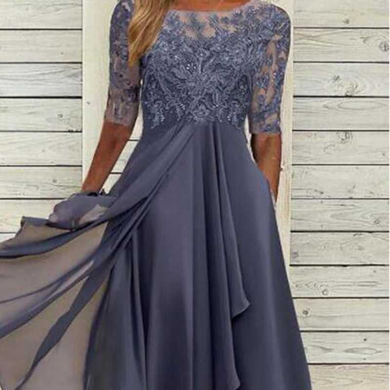 Elegant Embroidery Flowy Cocktail Dress by billycorck.com