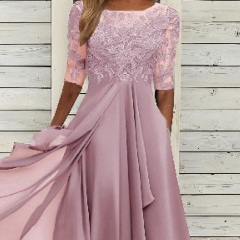 Elegant Embroidery Flowy Cocktail Dress by billycorck.com