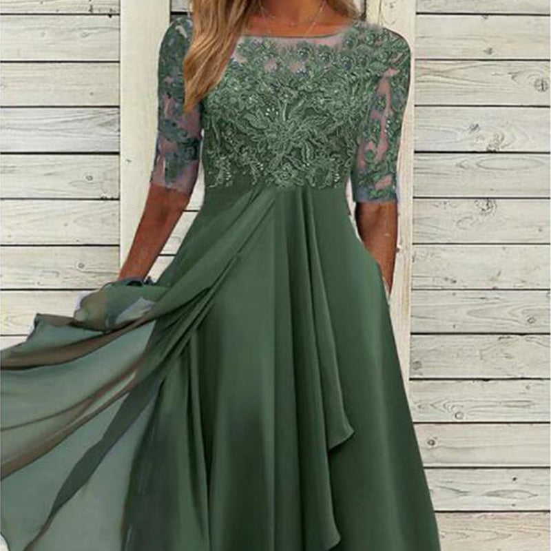 Elegant Embroidery Flowy Cocktail Dress by billycorck.com