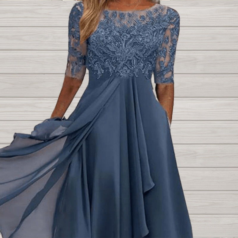 Elegant Embroidery Flowy Cocktail Dress by billycorck.com